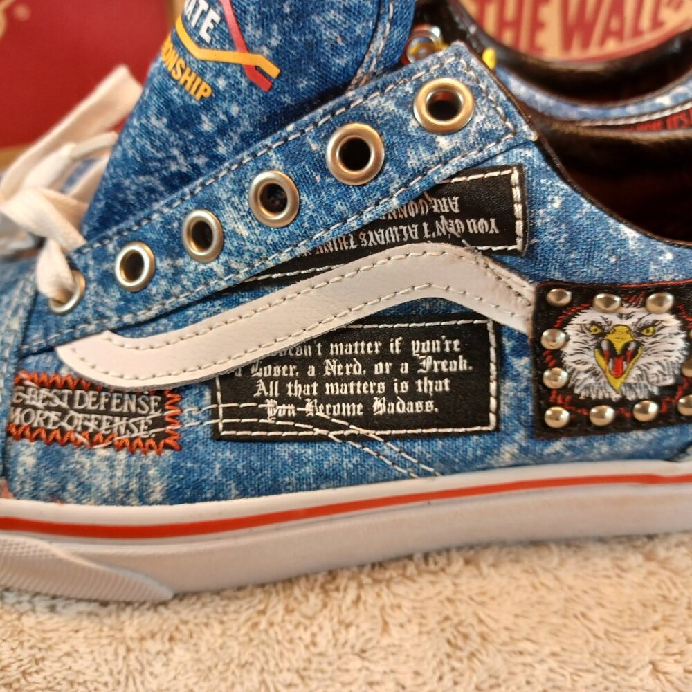 Vans X Men's 4.5/Women's 6 Cobra Kai Old Skool Denim Blue/White VN0A3WKT6GL - Picture 4 of 12